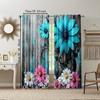 2 pcs   versatile polyester transparent curtains for home decoration Country House Flower for use in bedrooms and living rooms