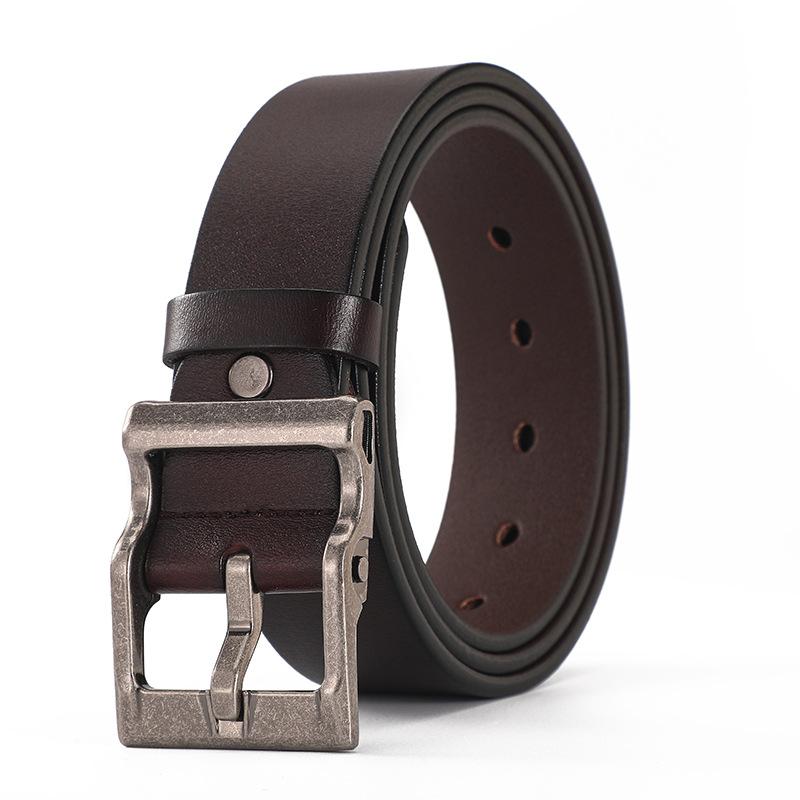 

Мужской ремень в стиле ретро с пряжкой C Pin K Belt из цельной искусственной коровьей кожи, прочный джинсовый ремень 130cm