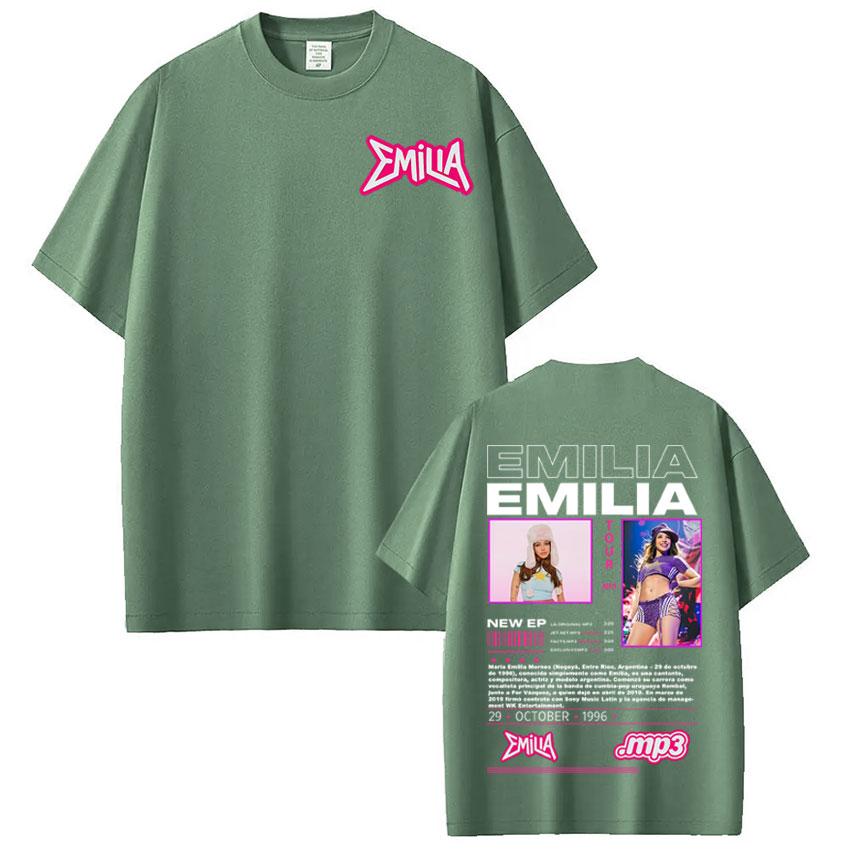 Emilia Mernes MP3 Tour Tshirts Men Women Fashion Hip Hop Oversized T Shirt Comfort Cotton Short Sleeve Tshirt Streetwear