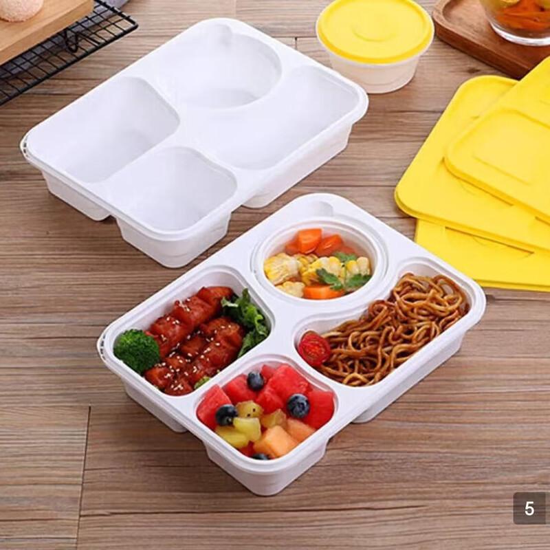 Boîte à déjeuner jetable NHZHIW à 5 compartiments avec couvercle