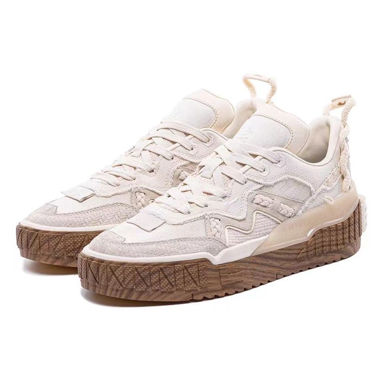 Li Ning 001 Unblock DuPont Paper Sklisikker Lett Slitesterk Lavsko Skatesko Dame sneaker Eggeskallgrå AGCS222-1