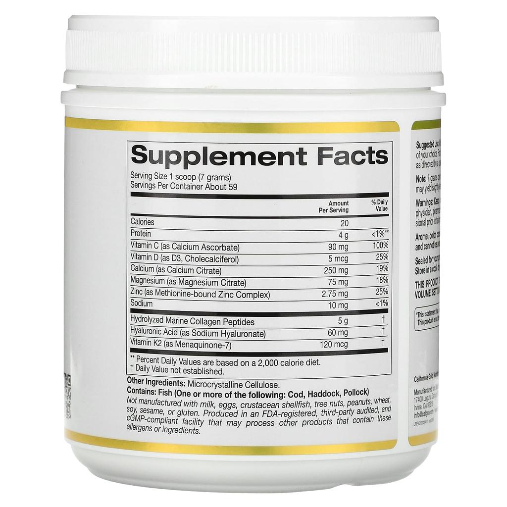 Bone Food, with Collagen Peptides, Hyaluronic Acid, Vitamins and Minerals, 411G (14.50Oz)