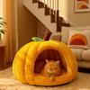 Cat Cave Pumpkin Cat House Semi-enclosed Non-slip Dog Nest Warm Thickened Comfortable Cat Sleeping Bed Autumn Winter