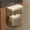 Laundry Wall Basket Space Saving Basket with Lid Wall Mounted Dirty Clothes Laundry Hamper Container Home Storage Supplies