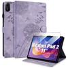 Case + Tempered Glass for Xiaomi Redmi Pad 2 11" 2025, Anti-Scratch Dandelion Pattern PU Leather Purple