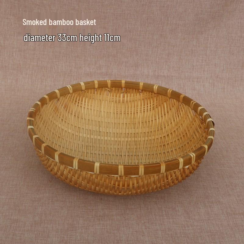 Bamboo Woven Multipurpose Basket for Steamed Buns, Vegetables, and Fruits - Small Rice/Winnowing/Draining Basket.