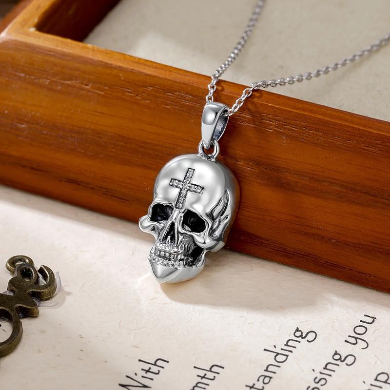 Punk Rock Skull Cross Jewelry Rhinestones Halloween Costume Decoration Accessory