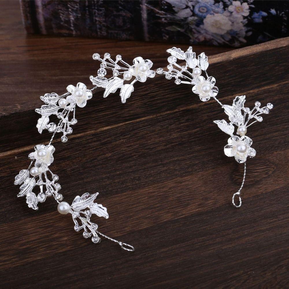 Crystal Crystal Pearl Hair Vine Shiny Wedding Headband Baroque Queen Crown  Women Hair Accessories