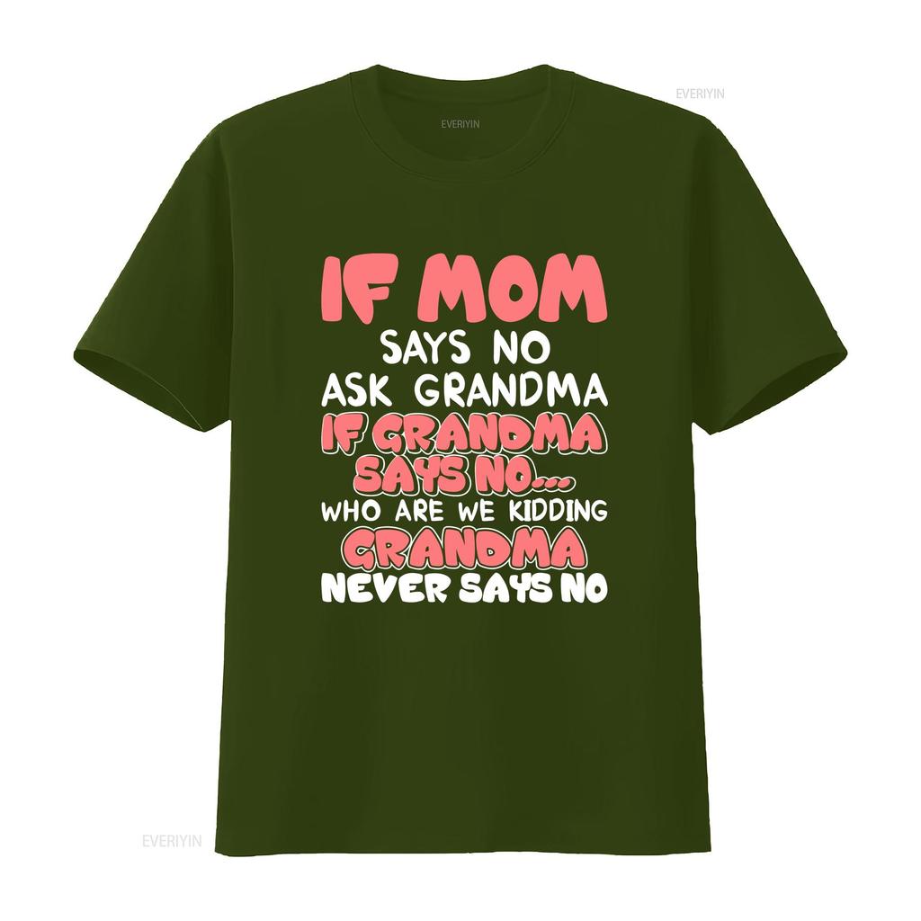 Kinder Wenn Mama nein sagt frag Oma nie T-Shirt vintage Gewaschen Designer-Kleidung Bequem Vielseitiges Oberteil Für den Alltag Weich