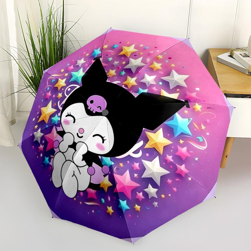 

1pc Kuromi Automatic Folding Umbrella - 8-Rib Automatic Open/Close, Portable Collapsible Compact Umbrella yy251218012