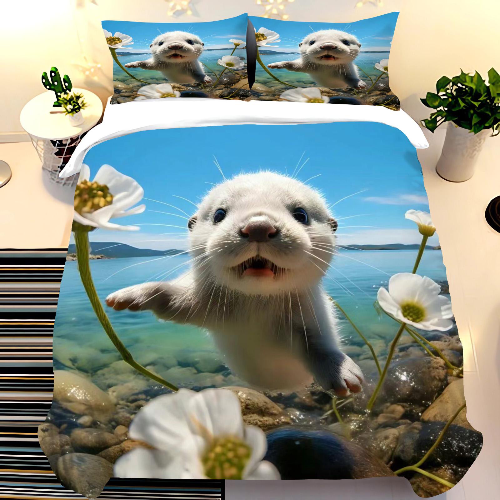 

Water Sloth Bedding Set Duvet Cover King Size Twin Sets Universal, Suitable For Children And Adults 3D Children S Bedding Set 135x200cm