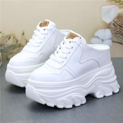 Fashion Muffin Thick Soled Women's Shoes 12CM Spring and Summer New Style Non Heel Inner Heightening Casual Shoes Women Vulcanized Shoes