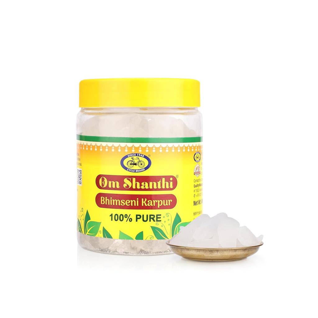 Cycle Pure Om Shanthi Bhimseni Camphor Tablets 250g Pack of 1 – Divine Fragrance for Puja & Meditation