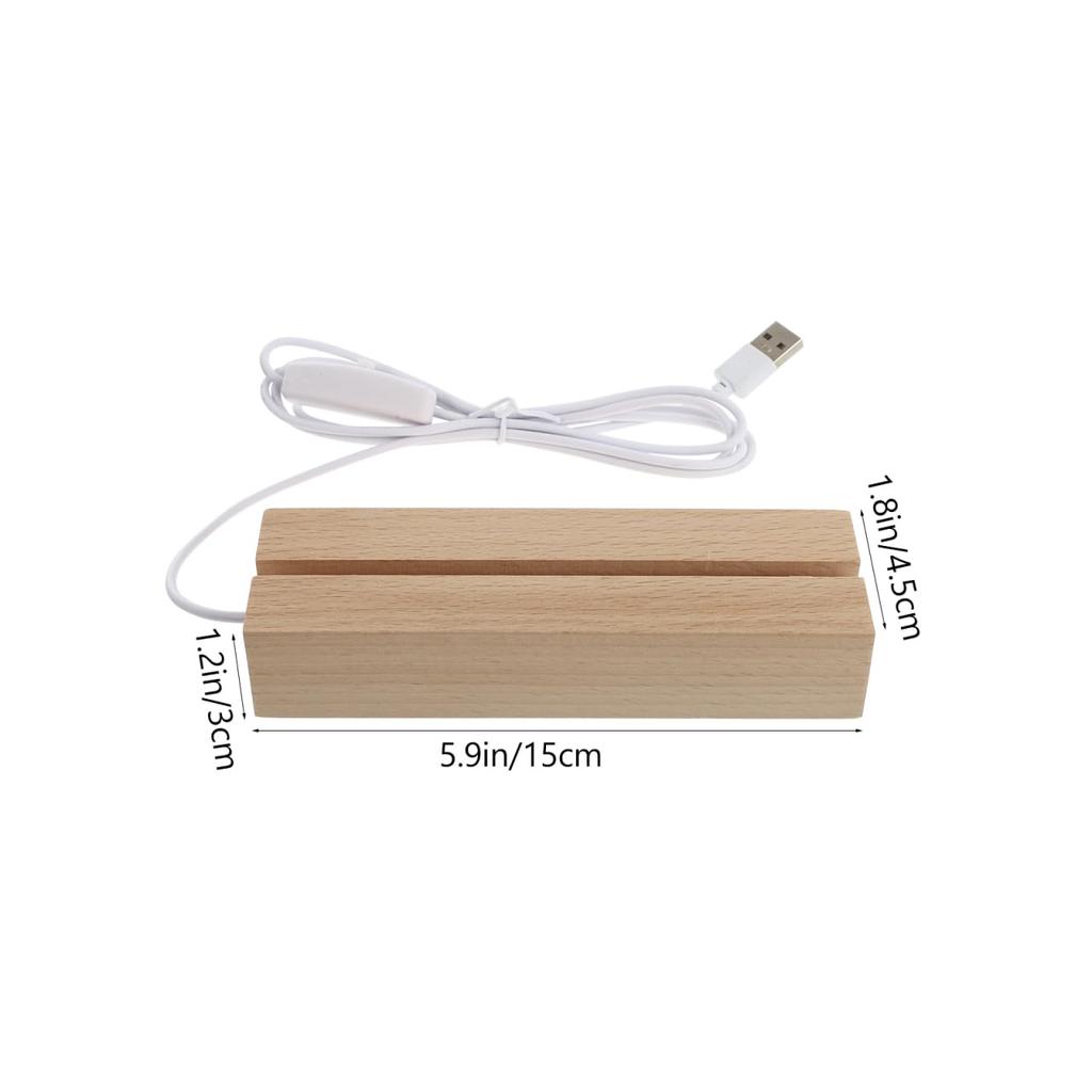 KESYOO Wooden LED Light Base, Set of 3, Made of Beech Wood, 6-inch, Lighting Stand, Base, USB Compatible, Home Use, Display Light Stand
