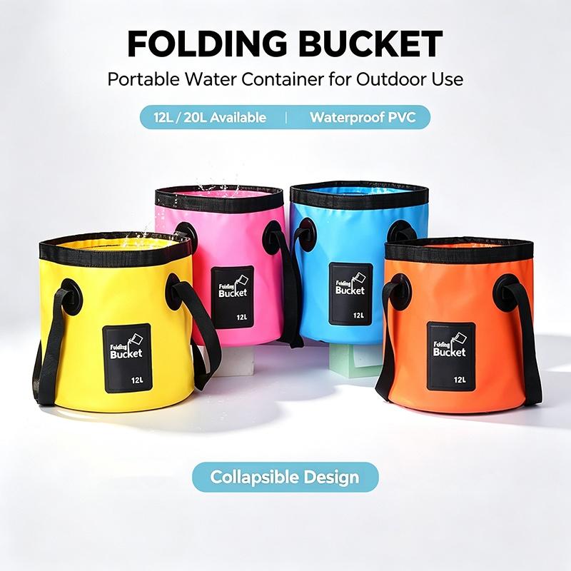 12L 20L Portable Folding Bucket for Outdoor Travel, Foldable Water Bucket Portable Car Wash Bucket For Camping Travel JTQJT01
