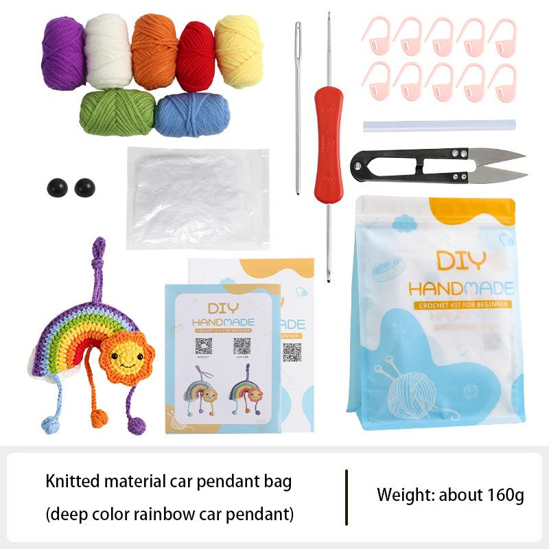 

Rainbow Bridge Creative DIY Car Hanging Material Pack; Sunny Rearview Mirror Pendant; Handmade Yarn Crochet Car Or
