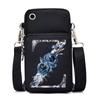Blue Roses Alphabet Print Small Shoulder Bag 26 Letters Mini Crossbody Phone Bag for Women