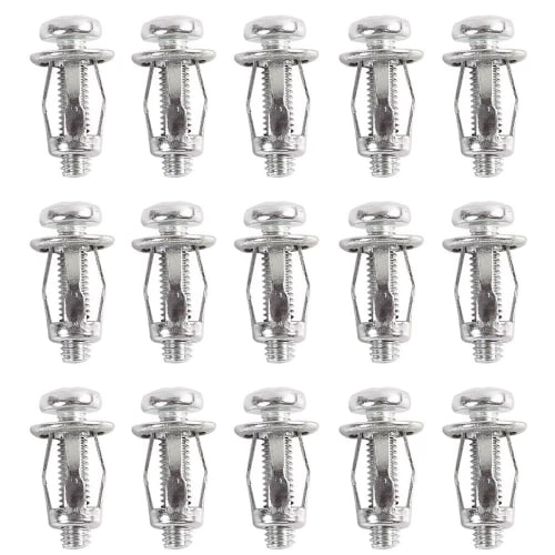 Lyyxjsltd Petal Nuts, Zinc Plated Expansion Screws, Rivets, Fixing Screws, 15-Piece Set, DIY Metal Kit, Fixing Fixtures (M6*25)