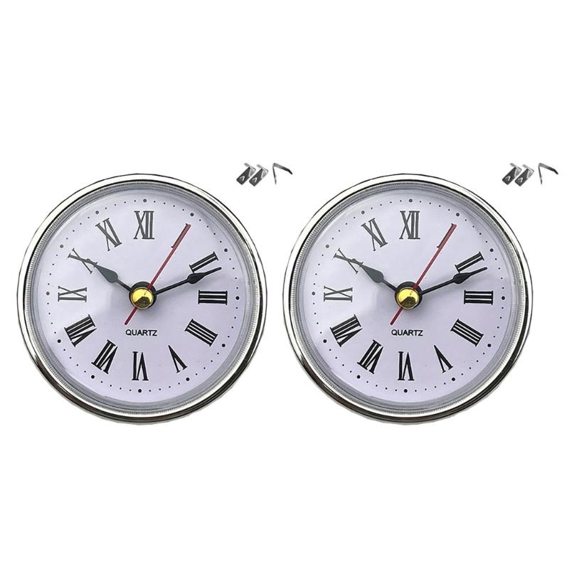 Round 65mm Round Clock Insert with White Face and Gold/Silver Trim for Home and Office Use