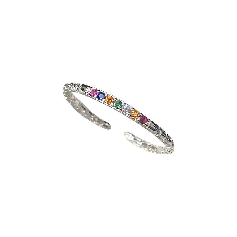 Versatile Open Adjustable Zircon Ring - Women s Simple Stackable Trendy Index Finger Jewelry Adjustable Open