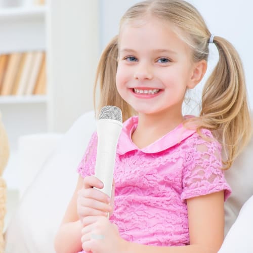 SUPVOX Modèle d'accessoire de microphone, Accessoire de fête blanc, Accessoire de karaoké, Simulation de modèle d'accessoire réaliste