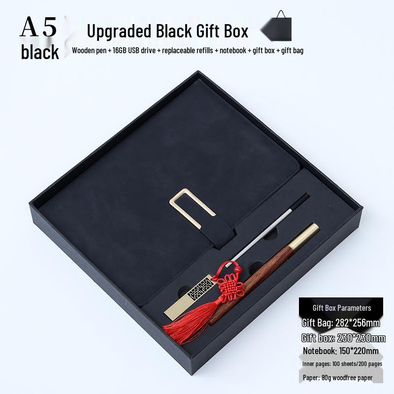 Custom Logo A5 Business Diary Gift Set: Employee Souvenir Notebook in Gift Box