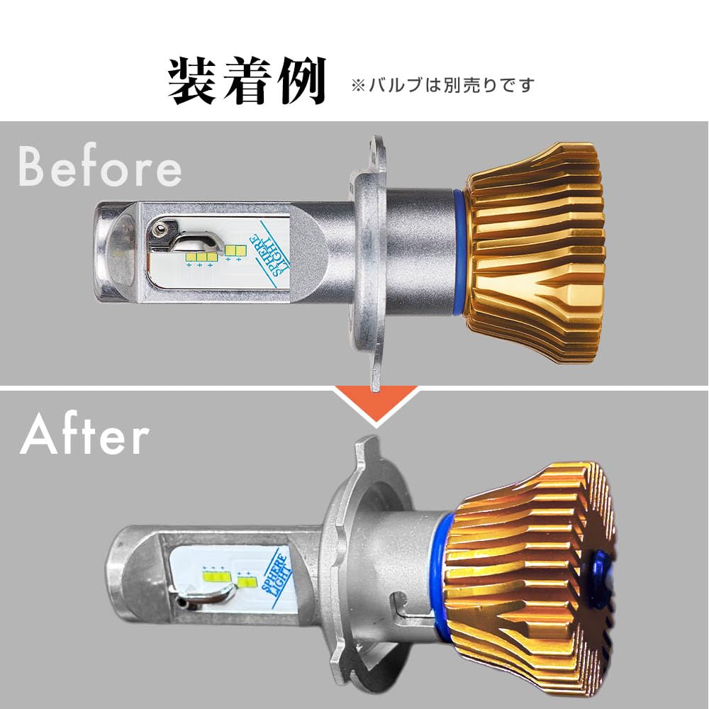 Spherelight SRBH4P01 LED Headlight for Bikes RIZING2 Dedicated H4R Base, 1 Piece