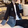 Cowboy Splicing Blazer Women Casual Loose Patchwork Denim Large Size Coat Polo Collar Long Sleeved Jacket New Fashion  Autumn