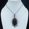 Amethyst Pendant Gemstone Jewelry, 999 Copper Wire Wrapped Pendant, Gift For Women Handmade Pendant