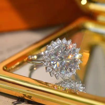 Simulation Moissanite Diamond Ring, Pigeon Egg, Wedding Ring, Ultra-Niche Flash Opening, Proposal Scene Photo Props