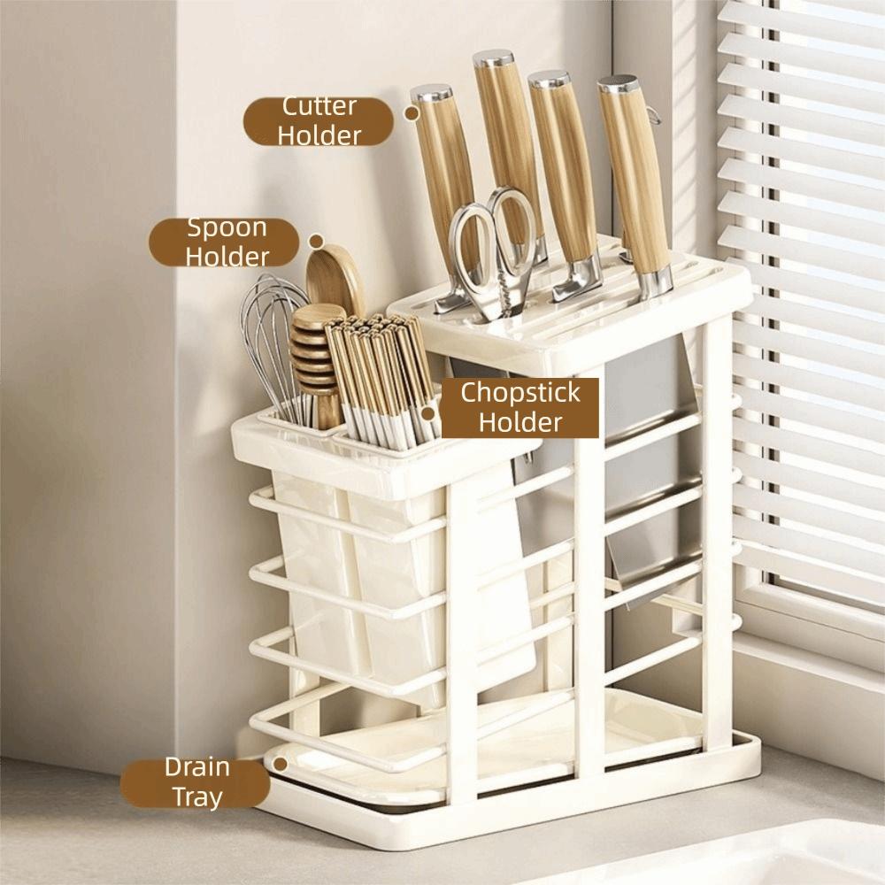 Carbon Steel Countertop Cutter Holder Space Saving Chopstick Cage Modern Chopstick Tube Restaurant