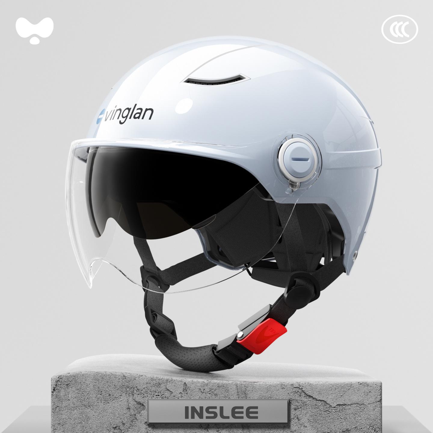 Yinglan 3C Certified Electric Motorcycle Helmet - Unisex, All-Season, Winter Warmth, Safety Approved One Size