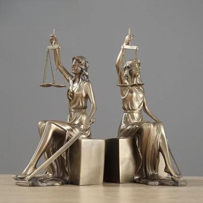 ERMAKOVA European Antique Greek Justice Goddess Statue Fair Angel Resin Bookend Sculpture Ornament Study Room Decoration Gift
