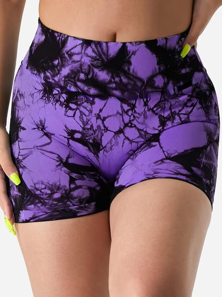 Women's tie dye shorts, with a cinching and lifting effect, provide a comfortable and snug fit, suitable for fitness and daily wear.