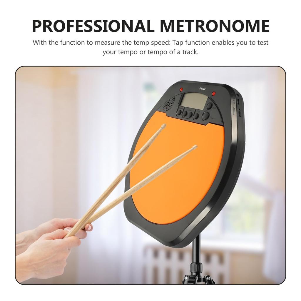 TOPPERFUN Electronic Drum Practice Pad Display with Built-in Metronome High Elastic Surface Digital Drum Training Device for Beginners and Children