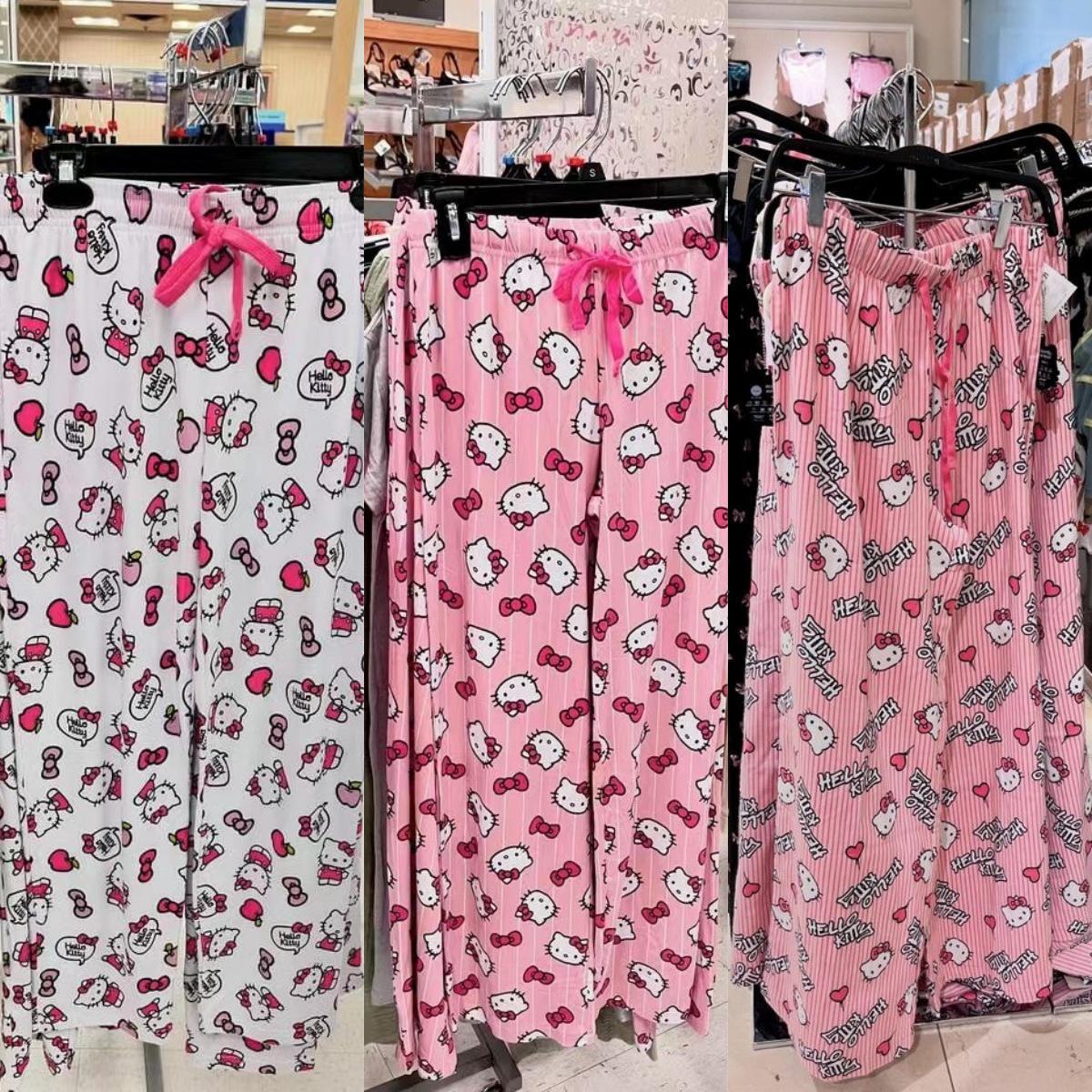 

«Женская свободная розовая пижама Hello Kitty — летняя повседневная одежда для дома и отдыха» One Size