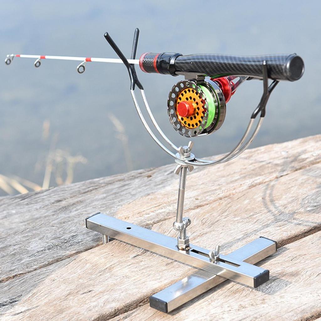 Adjustable Ice Fishing Rod Holder, Freestanding Winter Holder Made of Metal.