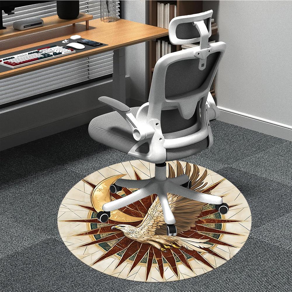 

1PC Eagle Symbol Chair Carpet for Office Non-Slip, Lightweight, Machine Washable Rug for Office, Sleeping, Room - Holiday Decoryy251009084 80cm by 80cm