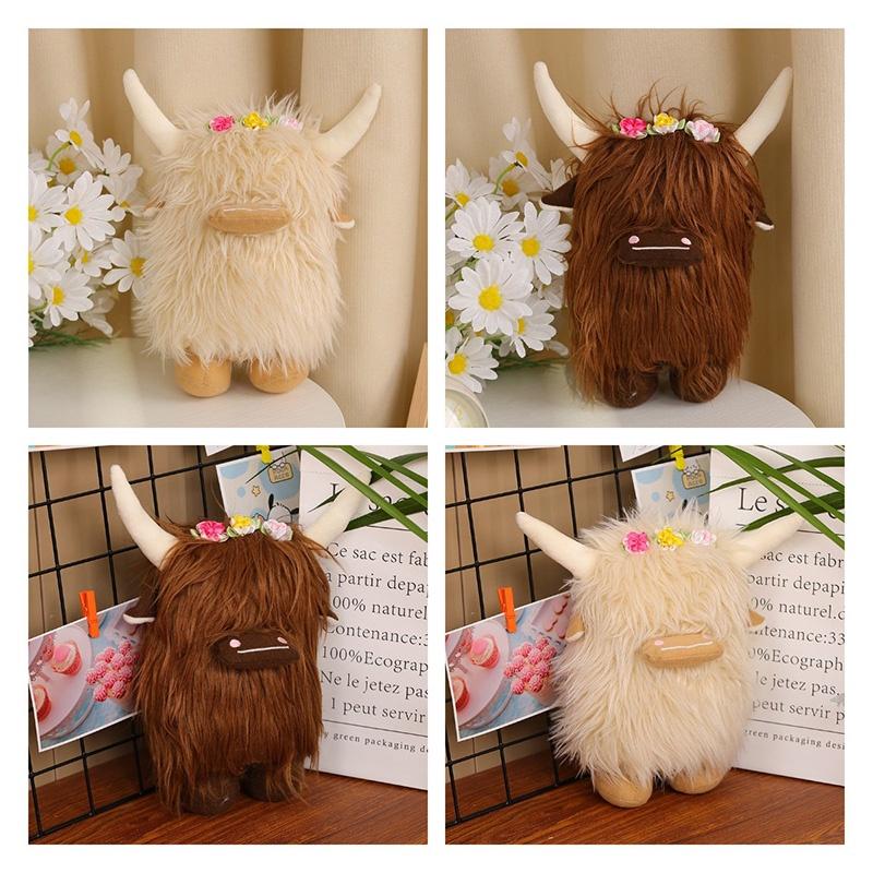 Highland Cow Plush Toy For Home Decor And Play Scottish Cattle Stuffed Animal