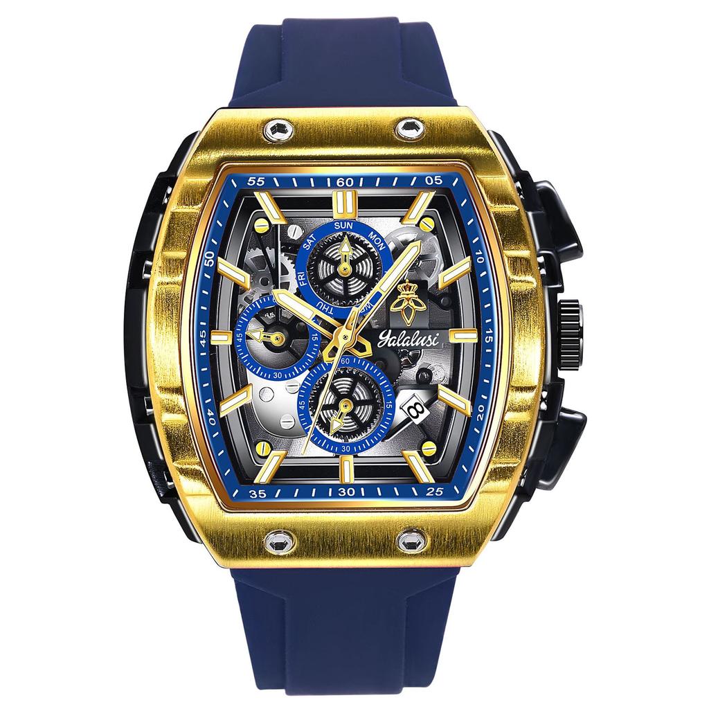 Yalalusi Luxury Sports Men'S Watch Hollow Chronograph Men'S Watch Silicone Strap Tk Watch