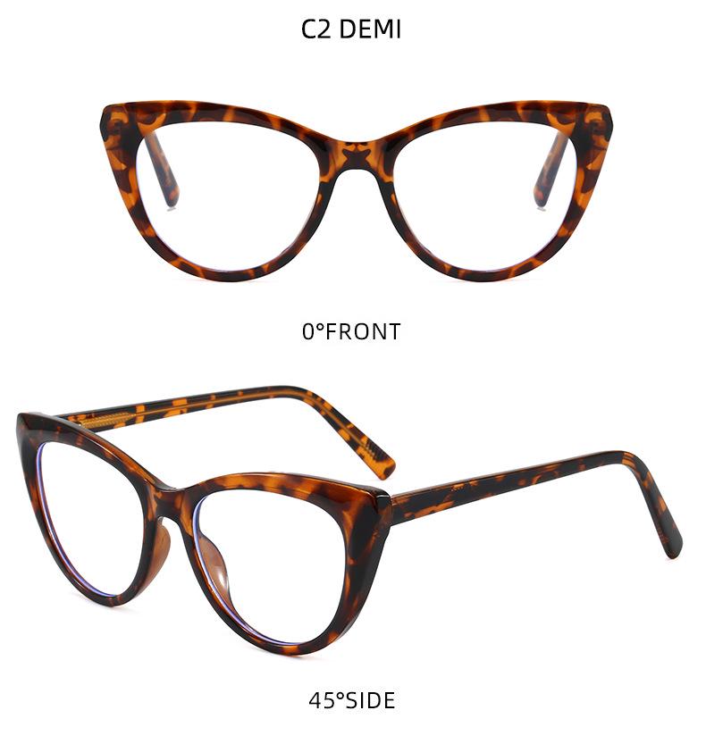 European Fashion Cat Eye Anti-Blue Light Propionate Glasses for Versatile Slimming Effect