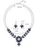3pcs Fashionable Women's Zircon Set with Crystal Contrasting Flower Necklace Earrings and Evening Dress Accessories
