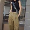 2026 New Style Women's Khaki High-Waisted Wide-Leg Drapey Casual Trousers