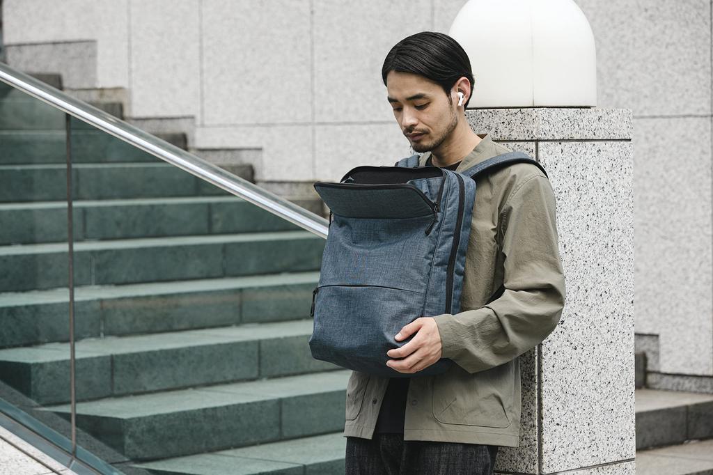 Business Backpack Tray Front Holder Specification A4 Size Inch PC Storage Pack Business Bag Rucksack Navy [Ace Gene] [Smartphone Included] 13.3 Men's