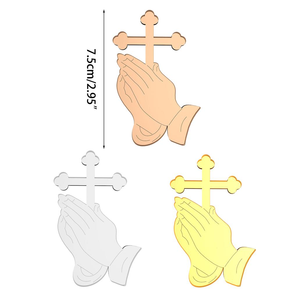 5pcs Praying Cross  Acrylic Cake Toppers Christmas Party Household Accessory for Restaurant Dining Table Dessert