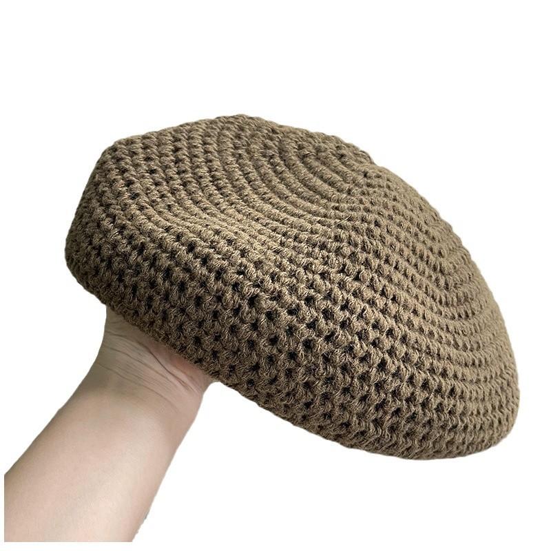 Cute Red Beret Hat for Women In Winter Korean Style Sweet Literary Retro Painter Hat Versatile Big Head Circumference Showing Small Face