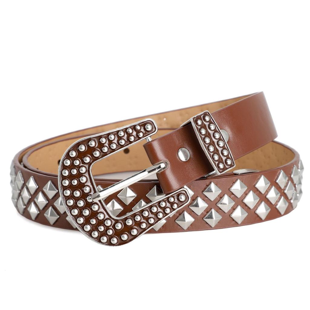 Trend Rivet Belt Heavy Metal Belt Men Women Punk Nightclub Rock Style Jeans Waist Belt Y2K Belt Fashion Decoration Women's Belts