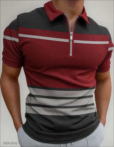 Polka Dot Short-sleeve Polo Shirt, Trendy Casual Men's Top for Daily Wear.