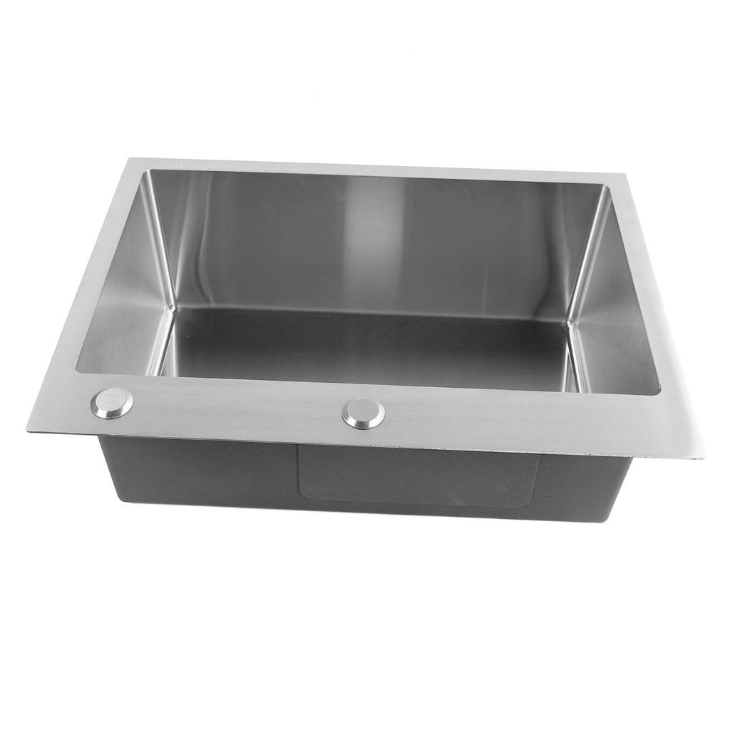Kitchen Sink 304 Stainless Steel Top Mount Handmade Single Bowl Basin with Accessories for