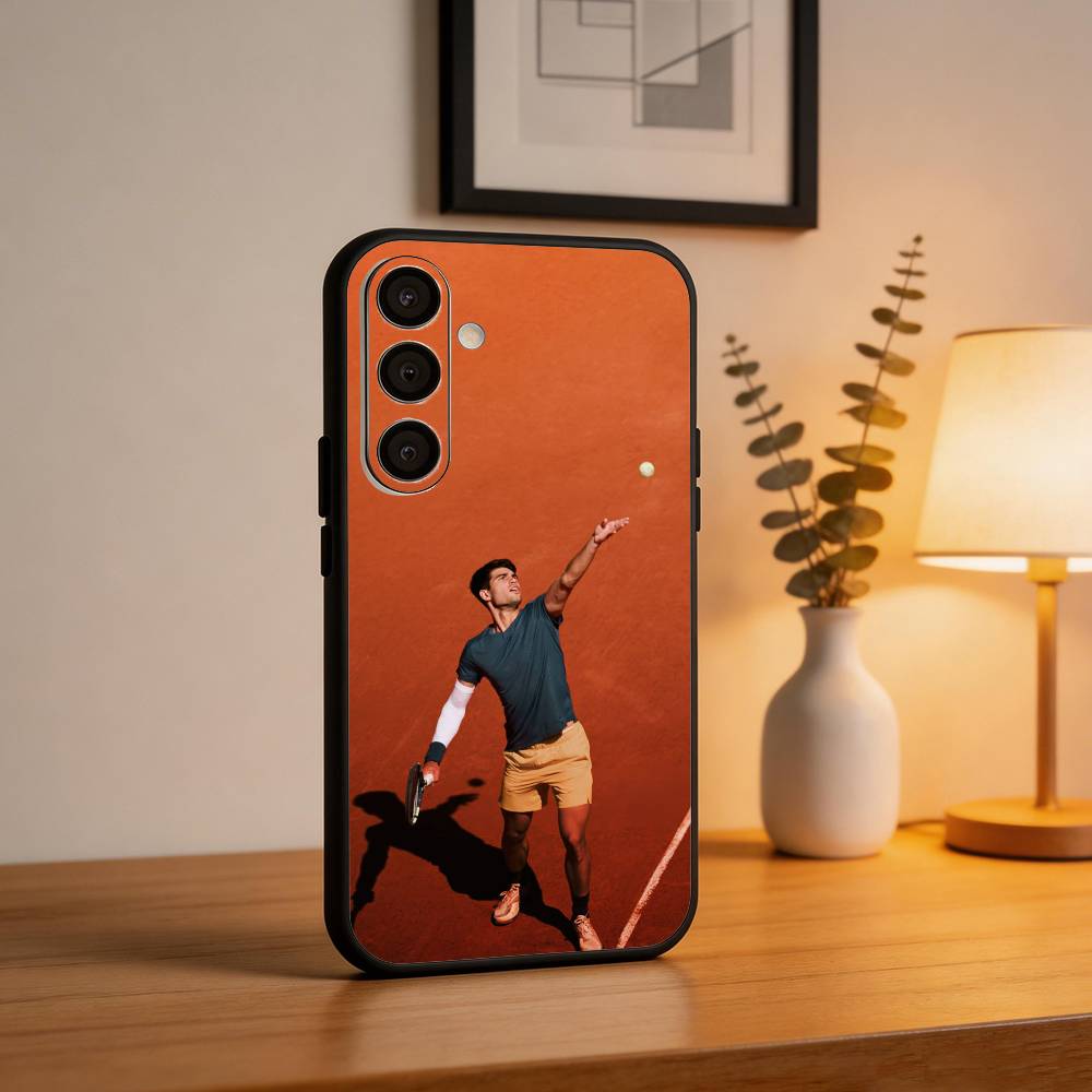 Tennis C-Carlos Alcaraz G-Garfia Handyhülle Für Samsung  A73,A21s,A22,A31,A32,A52,A53,A71,A80,Weiche Schwarze Hülle